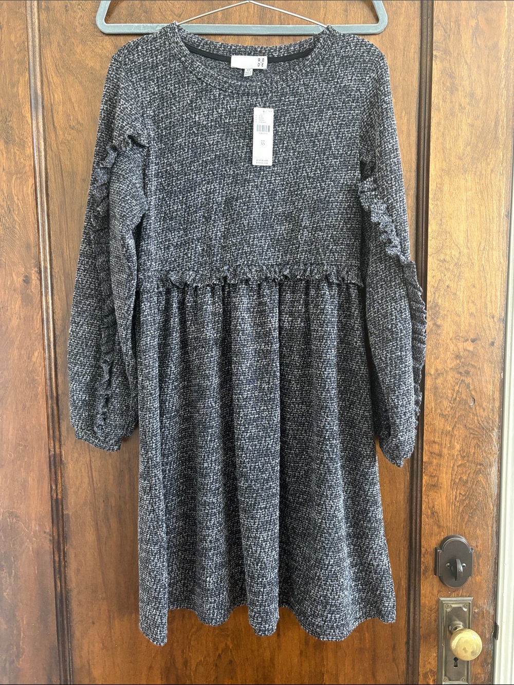 Anthropologie Heather Gray Knit Mini Dress